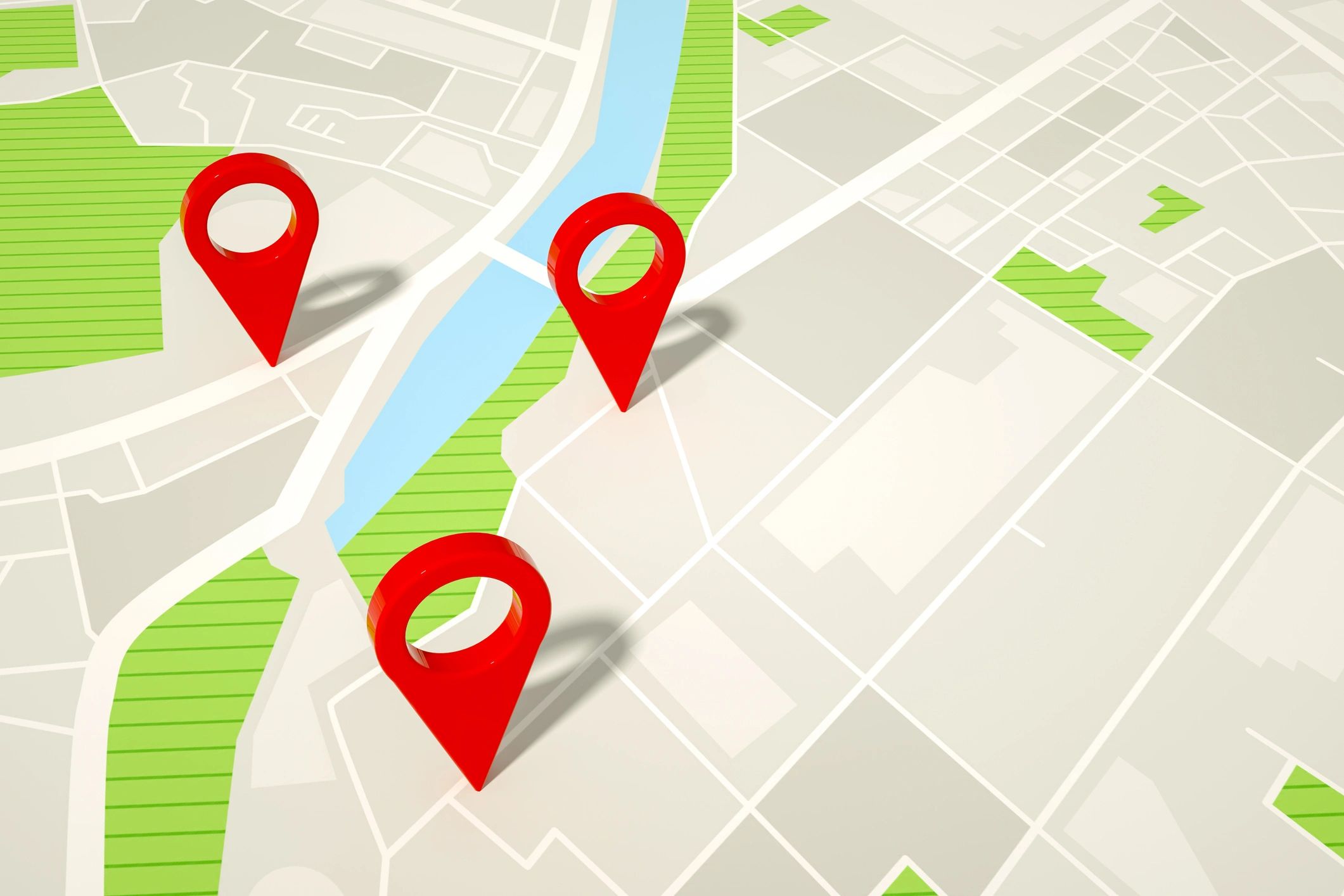 Map marker concept on a navigation map