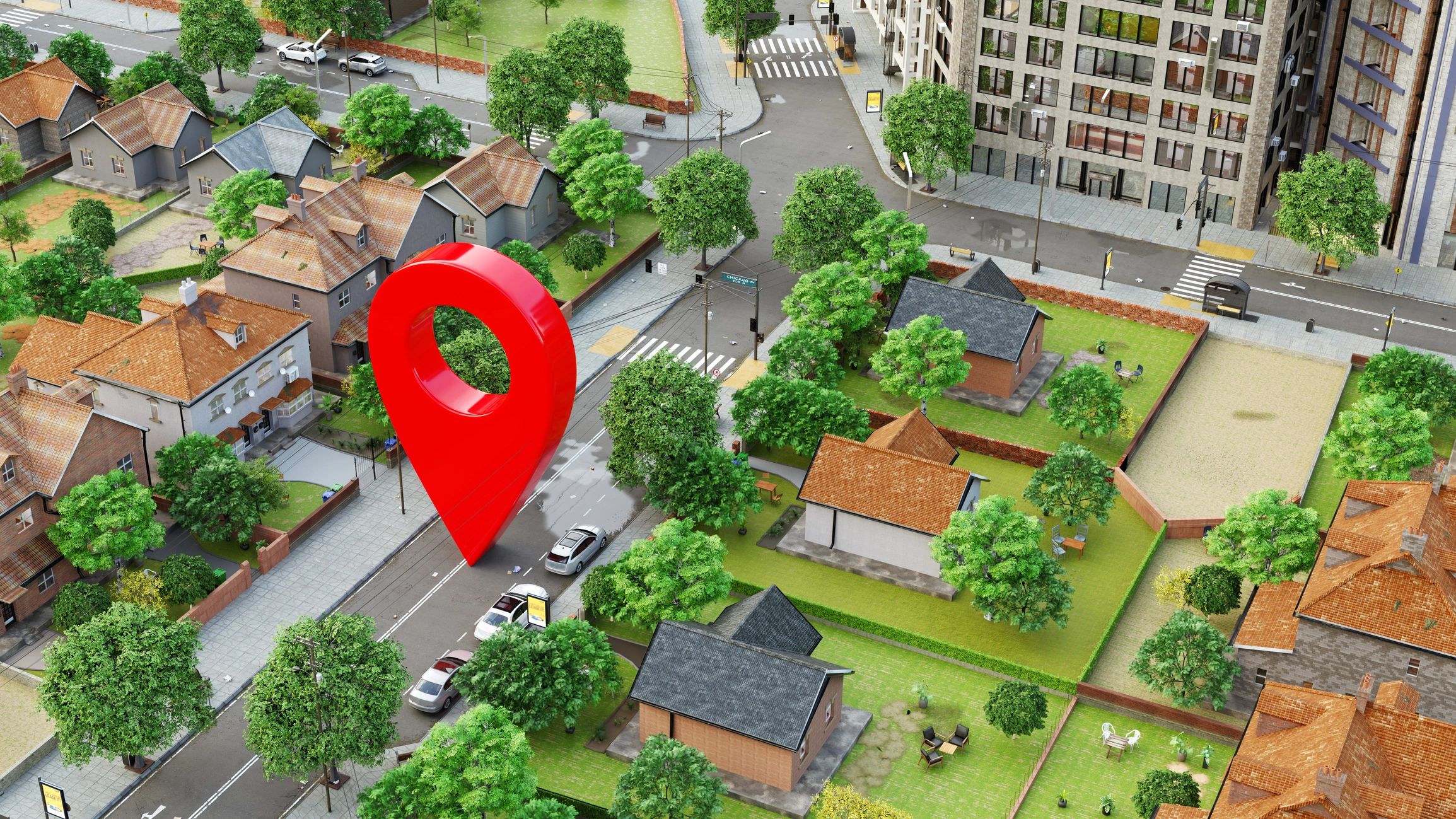 Map pin and navigation illustration